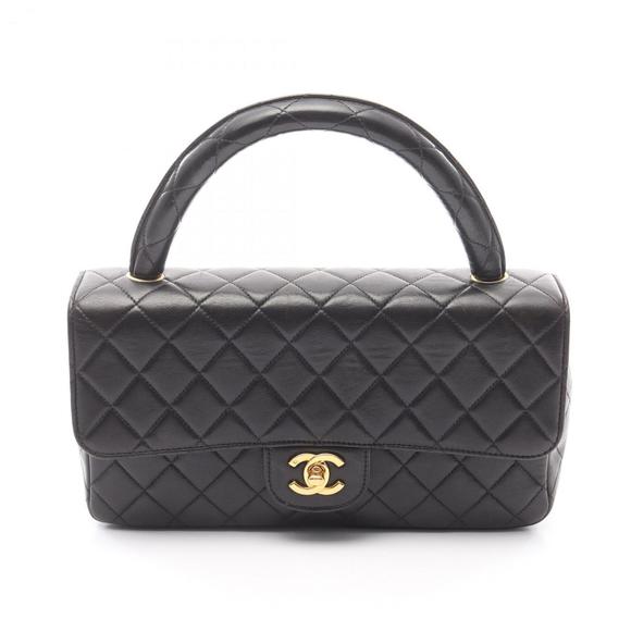 CHANEL Matelasse Parent-Child Handbag, Lambskin Leather, Women's, Black - Picture 1 of 15